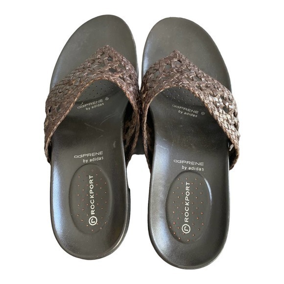 Rockport adiPRENE by Adidas Brown Thong Sandal Sz 8.5 - Picture 2 of 4